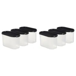 Amazon Brand - Solimo Antimicrobial Modular Plastic Storage Containers, (Set of 6)