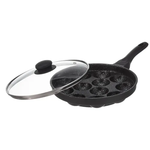 Image of Amazon Brand - Solimo Non-Stick Appam Patra With Lid (12 Cavities)