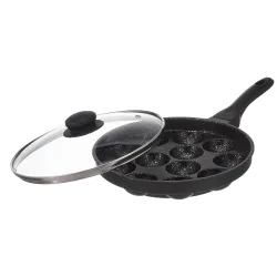 Amazon Brand - Solimo Non-Stick Appam Patra With Lid (12 Cavities)