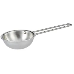 Amazon Brand - Solimo Stainless Steel Triply Tadka Pan | for Tadka/Tempering | Ergonomic Cool Touch Handle | Three-Layer Durable Construction | Gas Stove & Induction Compatible | Silver | 35...