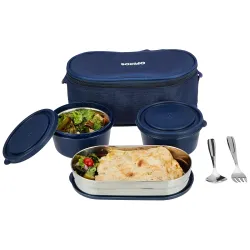 Amazon Brand - Solimo Stainless Steel Lunch Box Set of 5