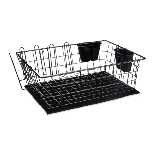 Image of Amazon Brand - Solimo Steel Dish Drainer Set With Holders