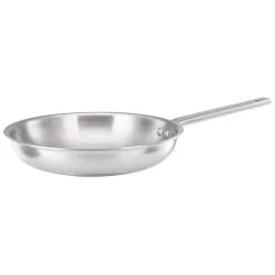 Amazon Brand - Solimo Triply Stainless Steel Frypan – 24 cm | 2.5 mm Thick Base | Even Heating | Induction & Gas Compati