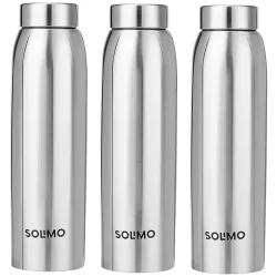 Amazon Brand - Solimo Stainless Steel Water Bottle, Set Of 3, 1 liters Each, 1000 milliliters