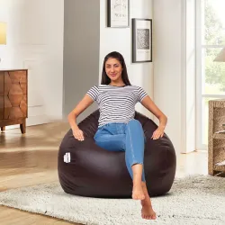 Amazon Brand - Solimo XL Faux Leather Bean Bag Cover Without Beans