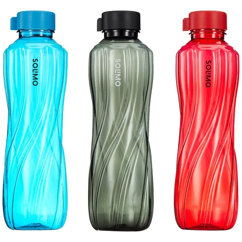 Image of Amazon Brand - Solimo 1000 ml Plastic Water Bottle | Set of 3