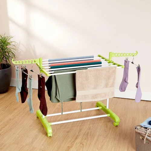 Image of Amazon Brand - Solimo Premium Mild Steel Double Support Cloth Drying Rack