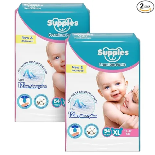 Image of Amazon Brand - Supples Premium Baby Diaper Pants, 108 Diapers