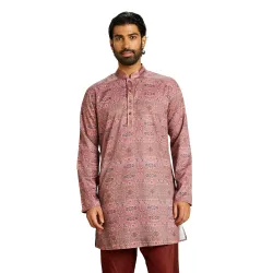 Amazon Brand - Symbol Mens Printed Long Kurta