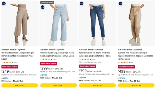 Image of Amazon Brand - Symbol Women Jeans at minimum 74% Discount