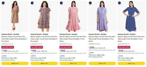 Image of Amazon Brand - Symbol Women's Dresses at minimum 80% Discount