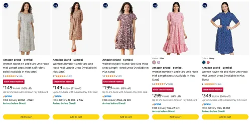 Image of Amazon Brand - Symbol Women's Dresses starting at ₹149