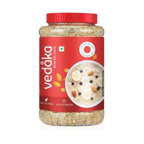 Image of Amazon Brand - Vedaka Rolled Oats | 1.2 Kg Jar