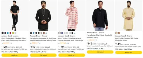 Image of Amazon Brand - Anarva Men's Fashion upto 97% discount | Starting ₹129