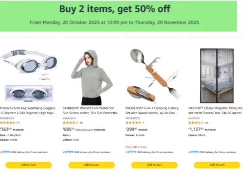 Image of Amazon Offer : Buy 2 items & get 50% off on Daily use Products