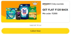 Amazon Offer: Flat ₹150 Cashback on Everyday Essentials