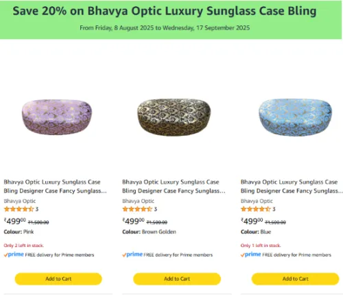 Image of Amazon Offer: Save Extra 20% on Luxury Sunglass Case Bling
