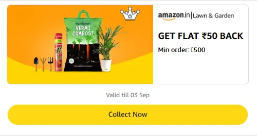 Image of Amazon Rewards : Flat ₹50 Cashback on Lawn & Garden Accessories