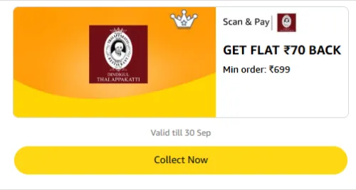 Image of Amazon Rewards : Flat ₹70 Cashback on Thalappakatti Store