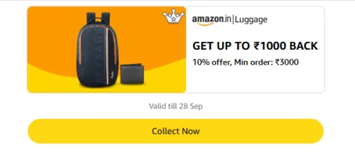 Image of Amazon Rewards : Upto ₹1000 Cashback on Bags and Luggage