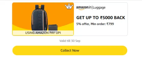 Image of Amazon Rewards : Upto ₹5000 Cashback on Bags and Luggage