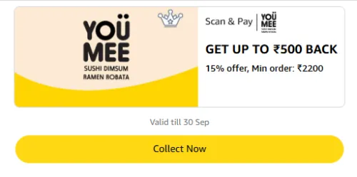 Image of Amazon Rewards : Upto ₹500 Cashback on YouMee Store