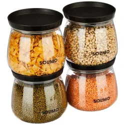 Amazon Solimo Plastic Storage Jar and Container Set, So4