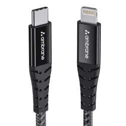 Ambrane 1.25m Type-C to Lightning Fast Charging Cable (22.5W, Black)