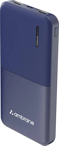 Image of Ambrane 10000mAh Power Bank, Blue, Pocket Size