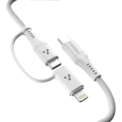 Ambrane 2 in 1 MFi Certified Cable | 60W Type-C & 27W iPhone Fast Charging | Type-C to Lightning, USB-C to USB-C