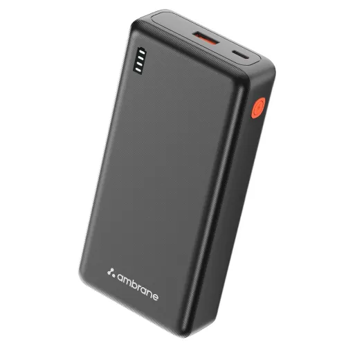 Image of Ambrane 20000mAh Power Bank with 22.5W Fast Charging 3 Output Ports