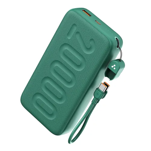 Image of Ambrane 20000mAh Powerbank with in-Build Type C Cable, 22.5W Fast Charging, USB & Type C Output, Power Delivery
