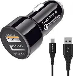 Ambrane 27W Qualcomm Certified Turbo Car ChargerÂ