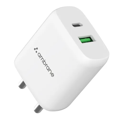 Image of Ambrane 30W USB & Type C Fast Charger with QC & PD Technology