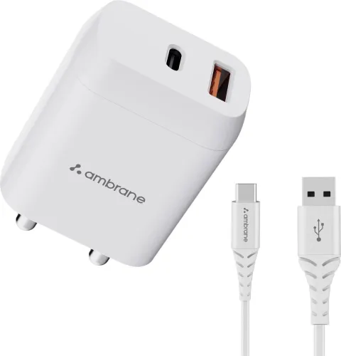 Image of Ambrane 30W Wall Charger with Cable White