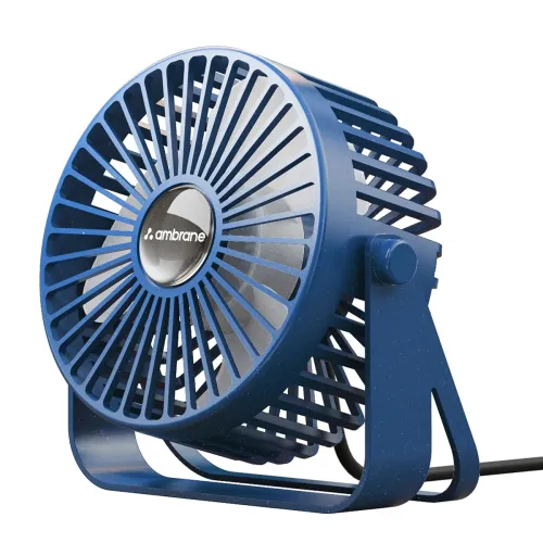 Image of Ambrane 360° USB Mini Desk Fan – Blue