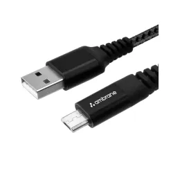 Ambrane Micro USB Cable 3A Fast Charging 1M Braided Cable for Smartphones, Tablets, Laptops & other Micro USB devices, 4