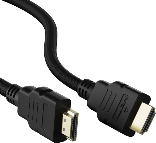 Image of Ambrane HDMI Cable 1.5 m AHDMS-15 (Compatible with Monitor, Black, One Cable, NA)
