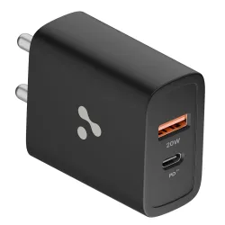 Ambrane Dual Port 20W USB-C Adapter