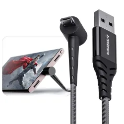Ambrane Micro USB Standing Cable 3A Fast Charging Perfect for Holding Mobile 