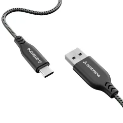 Ambrane Type C Cable 3A Fast Charging 1M Braided Cable