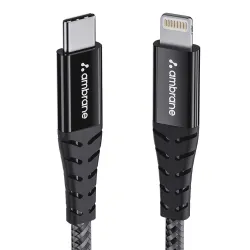 Ambrane Type-C to Lightning USB Cable, 22.5W Fast Charging, 480Mbps Data Sync Cable Compatible with iPhone, iPad, Macboo