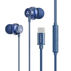 Ambrane Type-C Wired in-Ear Earphones with Mic & Control Buttons | 10 mm Dynamic Drivers | Clear Calls & Boosted Bass | 