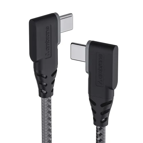 Image of Ambrane Type C to Type C, 60W Fast Charging, L Shape for Easy Holding, PD Technology, 480Mbps Data Sync Cable for Smartp