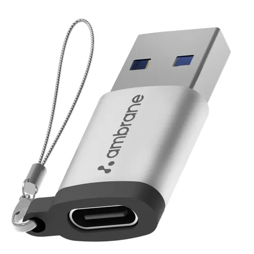 Image of Ambrane USB-C to USB OTG Adapter 5Gbps (Grey)
