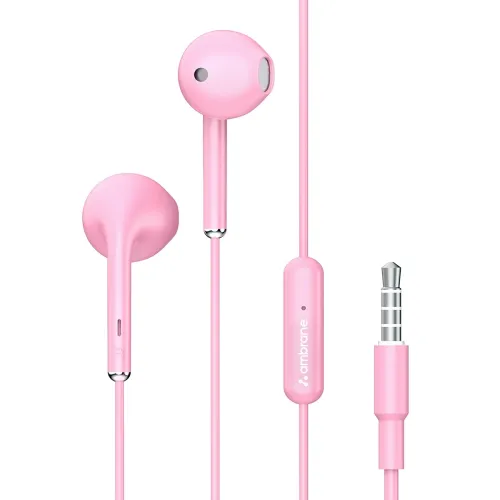 Image of Ambrane Wired Headphones with in-Line Mic and 14mm Dynamic Drivers
