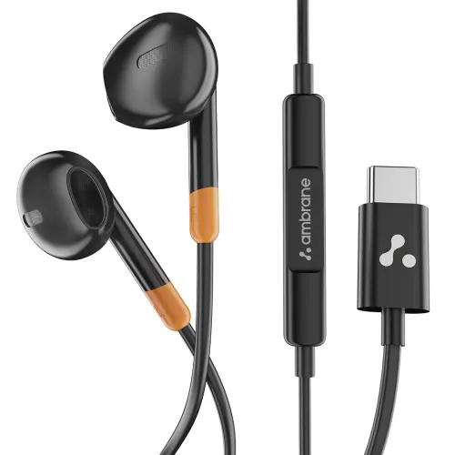 Image of Ambrane Wired Type C in Ear Earphones with in-line Mic for Clear Calling