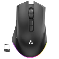 Ambrane Wireless & Bluetooth Mouse with 2.4 GHz & BT 5.3 || 7 Buttons, Rechargeable, 600 Adjustable DPI || Connect 3 Dev