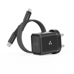 Ambrane 20W Fast Charger Adapter for iPhone 17 /17 Air /17 Pro /17 Pro Max, 16 /16 Plus /16 Pro /16 Pro Max, 15 /15 Plus