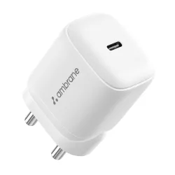Ambrane 45W Fast Type C Charger Adapter for Mobiles & Type C Laptops, Small Size, GaN Charger, PD Technology, for iPhone